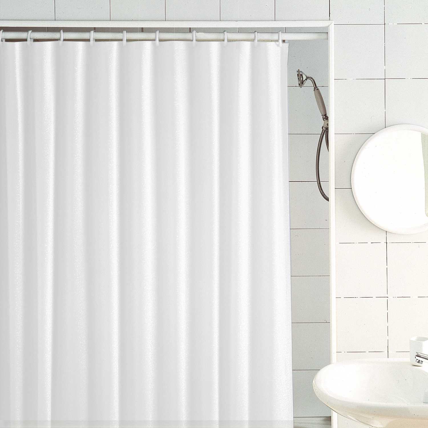 Excell 70 In H X 72 In W Frost Solid Shower Curtain Peva Ace