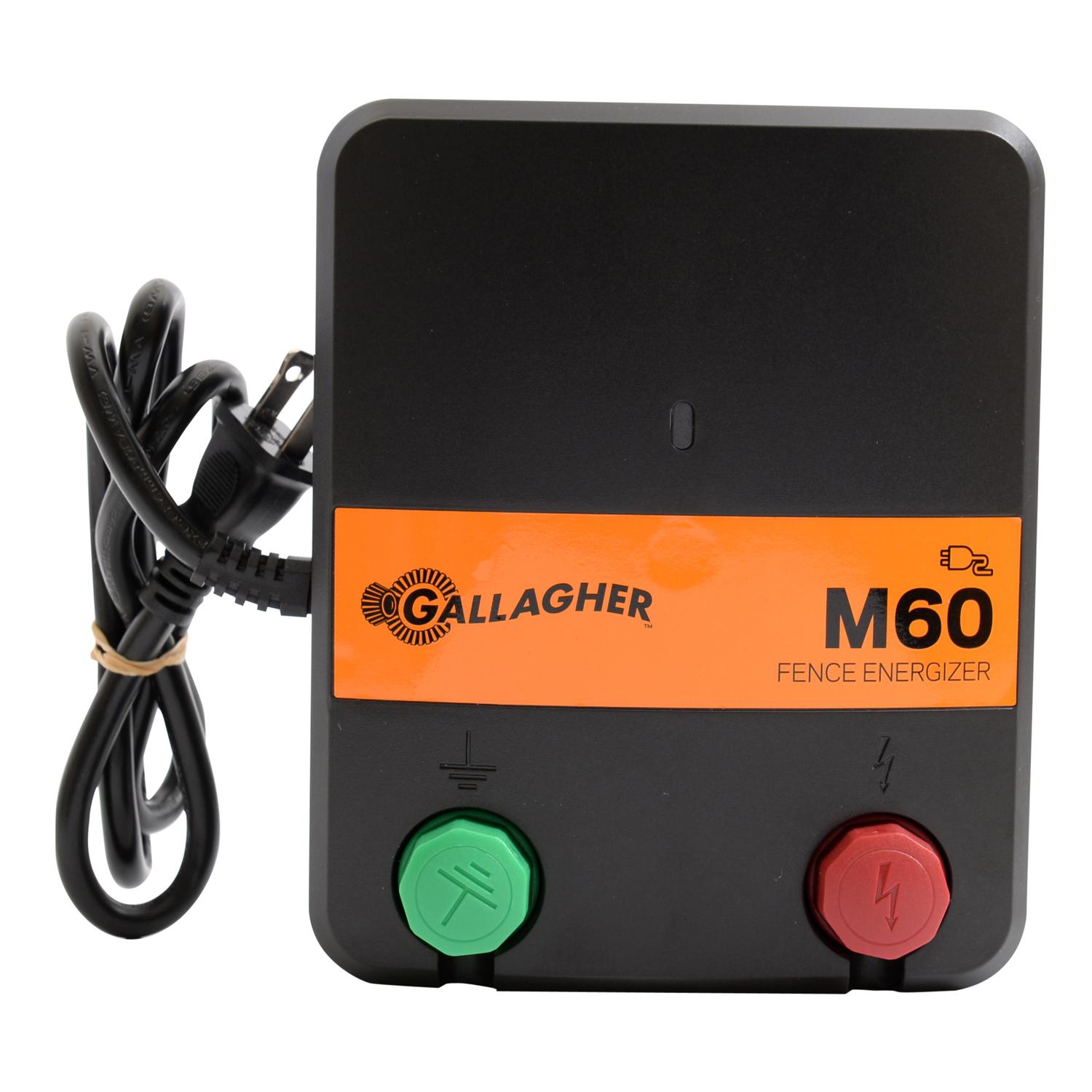 Gallagher M60 110 V Battery-Powered Fence Energizer 278784000 sq ft Black/Orange Gallagher M60 110 V Battery-Powered Fence Energizer 278784000 sq ft Black/Orange