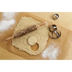 Mrs. Anderson's Baking Double Dough Roller, Wood, 7-Inches x 4.5-Inches