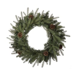 Glitzhome 24 in. D Incandescent Prelit Warm White Artificial Pine Cone Wreath