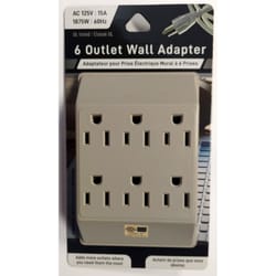 Jacent Non-Grounded 6 outlets Adapter 1 pk