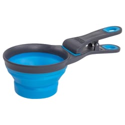 Dexas Blue Rubber 1 cups Pet Food Scoop For All Animals