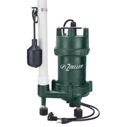 Zoeller 1 HP 2535 gph Cast Iron Tethered Float Switch Grinding Pump