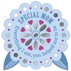 Reflective Words Mom 4 in. H X 4 in. L Multicolored Wood Sentimental Hangers