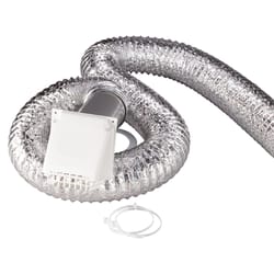 Deflect-O Supurr-Flex 8 ft. L X 4 in. D Silver/White Plastic Dryer Vent Kit