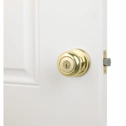 Kwikset SmartKey Juno Polished Brass Entry Door Knob KW1 1-3/4 in.