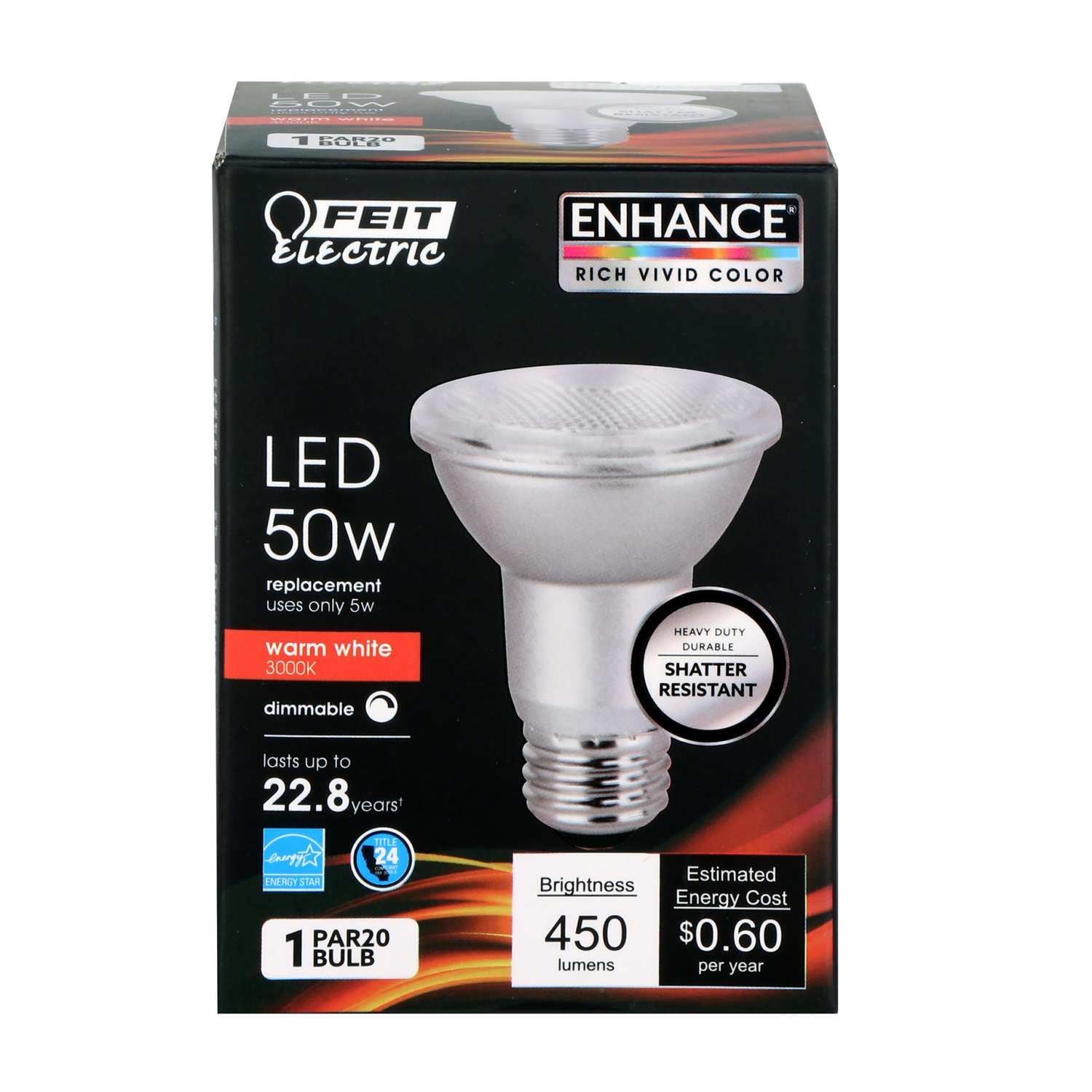 Feit Electric PAR20 E26 (Medium) LED Bulb Warm White 50 Watt