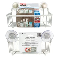 iDesign Metro Silver Aluminum Suction Basket