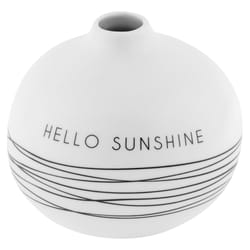 Karma Milo 3.5 in. H X 3.6 in. L Black/White Ceramic Bud Vase