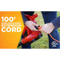 Southwire Indoor or Outdoor 100 ft. L Orange Extension Cord 16/3