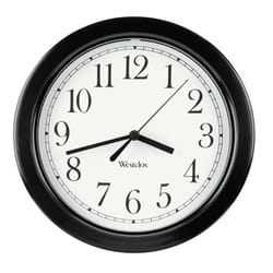 Westclox 8-1/2 in. L X 8-1/2 in. W Indoor Analog Wall Clock Plastic Black/White