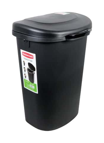 Umbra Brim 13 Gallon Trash Can with Lid and Stainless Steel Foot Pedal, Black