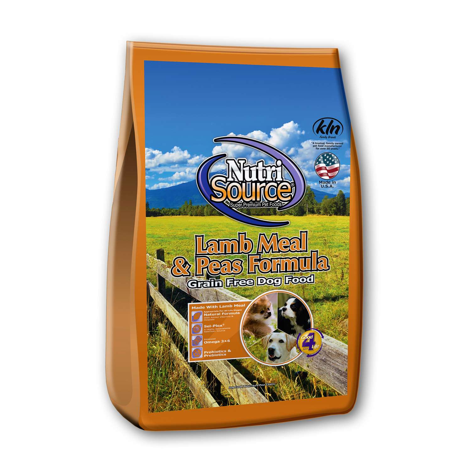 NutriSource All Ages Lamb Meal & Peas Cubes Dog Food Grain Free 5 lb