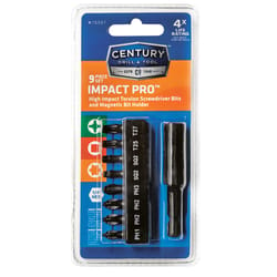 Century Drill & Tool Impact Pro Assorted Bit and Holder Set Steel 9 pc