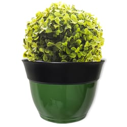 Misco 7.87 in. H X 11 in. D Resin Two Tone Planter Black/Green