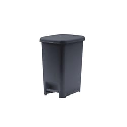 Superio Brand 15 L Onyx Gray Plastic Slim Pedal Step-On Trash Can