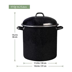 Graniteware Steel Steamer Pot 15 qt Black