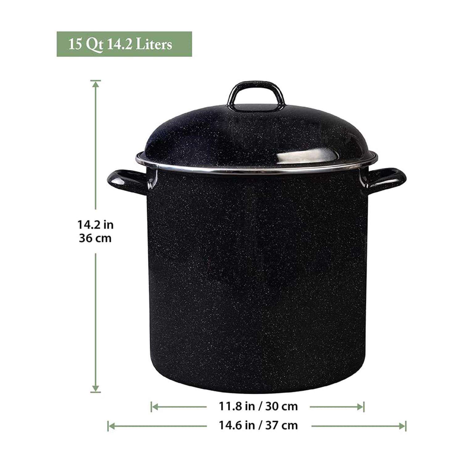 Granite Ware 3 qt Coffee Boiler. Enameled Steel 12 Cups Capacity. Perfect for Camping, Heat Coffee, Tea and Water Directly on Stove or Fire.