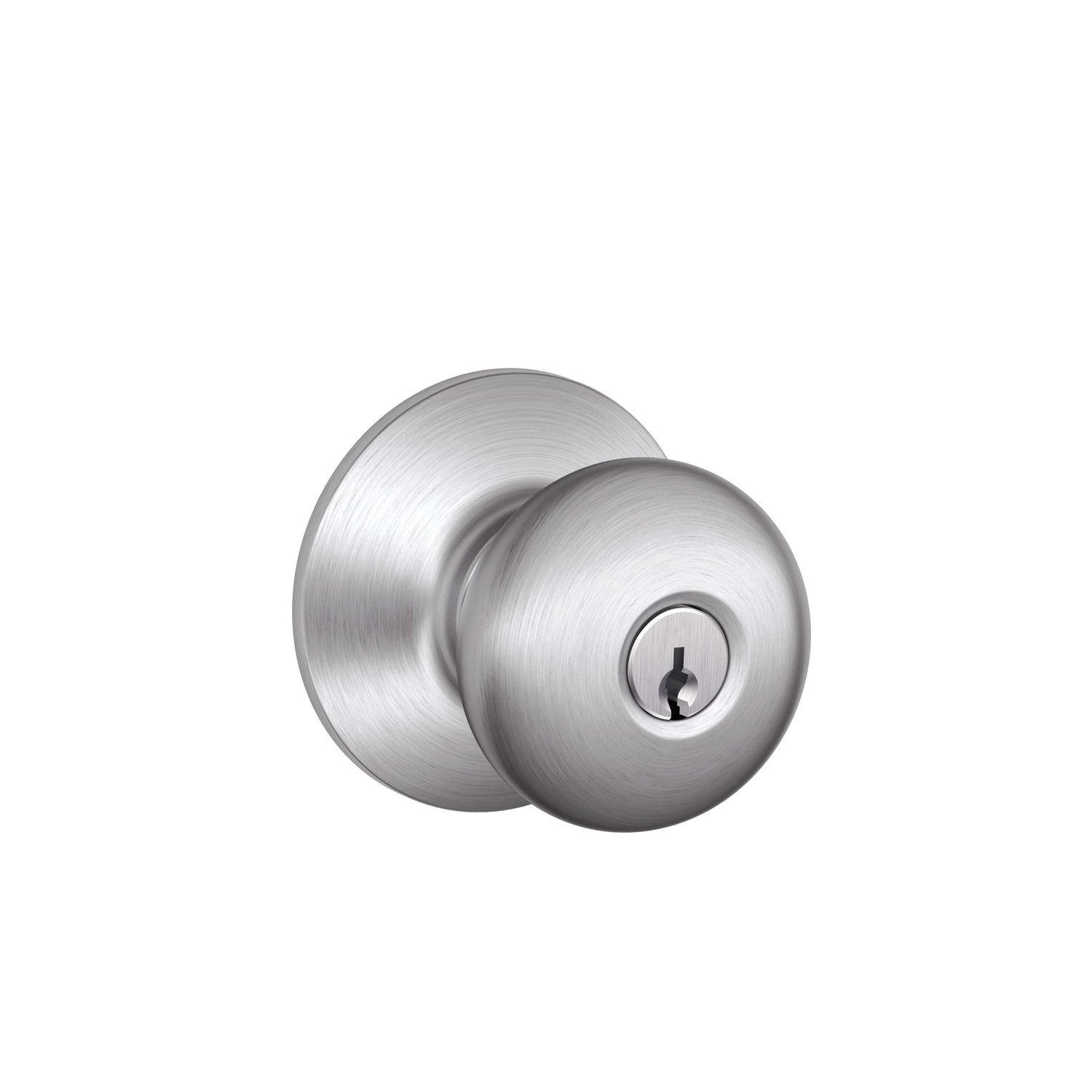 Photos - Door Handle Schlage Plymouth Satin Chrome Entry Knobs Key: K4 1-3/4 in. F51NPLY626K4