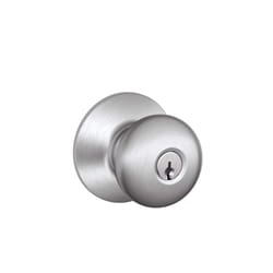Schlage Plymouth Satin Chrome Entry Knobs Key: K4 1-3/4 in.