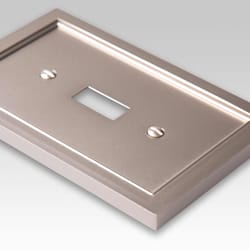 Amerelle Shaker Satin Nickel Gray 1 gang Zinc Toggle Wall Plate 1 pk