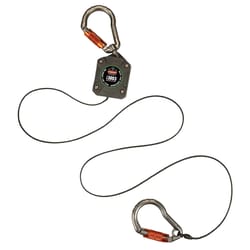 Ergodyne Squids Nylon Retractable Carabiner Lanyard with Dual Locking 48 in. L Gray