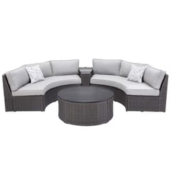 Living Accents Walnut Wicker Frame Loveseat Set