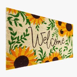 First Concept 18 in. W X 30 in. L Multi-Color Welcome Sunflowers Coir Door Mat