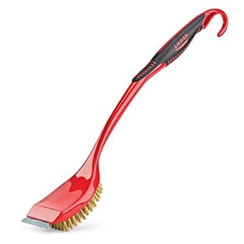 Expert Grill Long Handle Steel Fiber Scrub Brush and Scraper, 16 inch