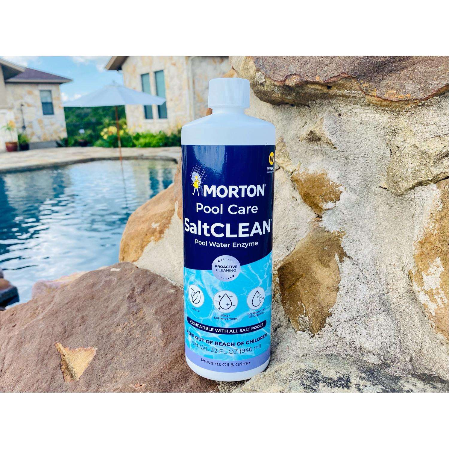 Morton Pool Care SaltCLEAN Liquid Enzyme Cleaner 32 oz Mfr