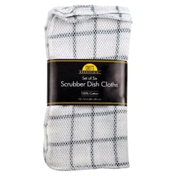 Kane Home Black/White Cotton Scrubber Dish Cloth 6 pk