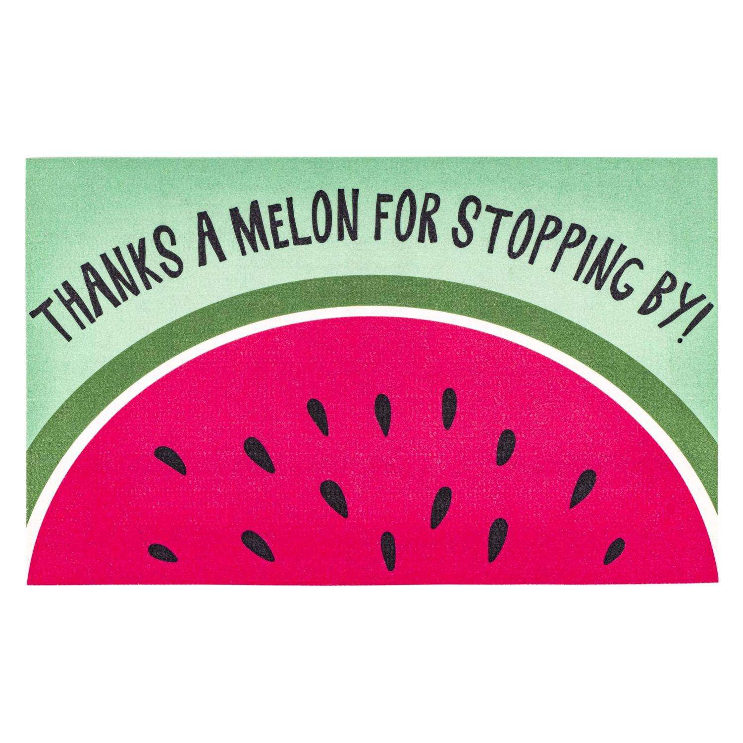 Modern Mat 32 in. L X 20 in. W Multicolored Thanks A Melon Polyester