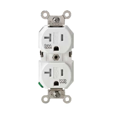 Leviton 20 amps 125 V Duplex White Outlet 5-20R 10 pk - Ace Hardware