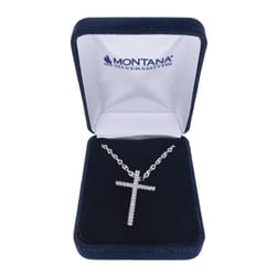 Montana Silversmiths Women's Dazzling in Faith Cross Silver Necklace Water Resistant