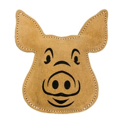 Territory Black/Natural Leather Pig Squeak Dog Toy All Pet Sizes 1