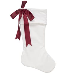 Dynno Red/White Matte W/Bow Christmas Stocking 20 in.