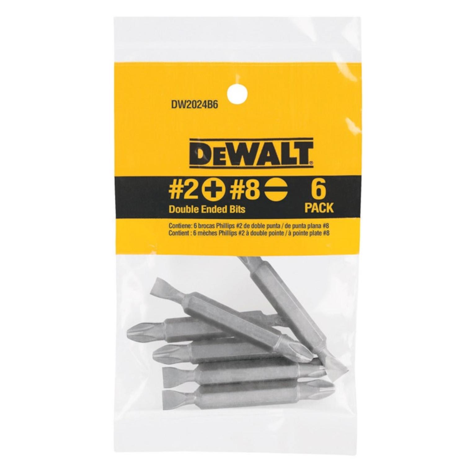 Photos - Drill Bit DeWALT Phillips/Slotted #2/#8 X 2 in. L Double-Ended Screwdriver Bit Heat 