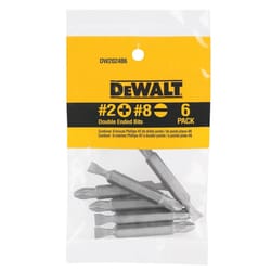 DeWalt Phillips/Slotted #2/#8 X 2 in. L Double-Ended Screwdriver Bit Heat-Treated Steel 6 pc