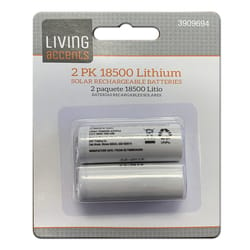 Living Accents Lithium Phosphate 18500 3.2 V 1000 mAh Solar Rechargeable Battery 2 pk