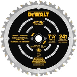 DeWalt 7-1/4 in. D X 5/8 in. Carbide Saw Blade 24 teeth 1 pk