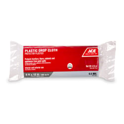 Ace 9 ft. W X 12 ft. L X 0.5 mil 7 lb Plastic Drop Cloth 1 pk