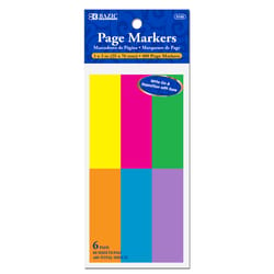 Bazic Products 3 in. W X 1 in. L Assorted Neon Page Markers 6 pad