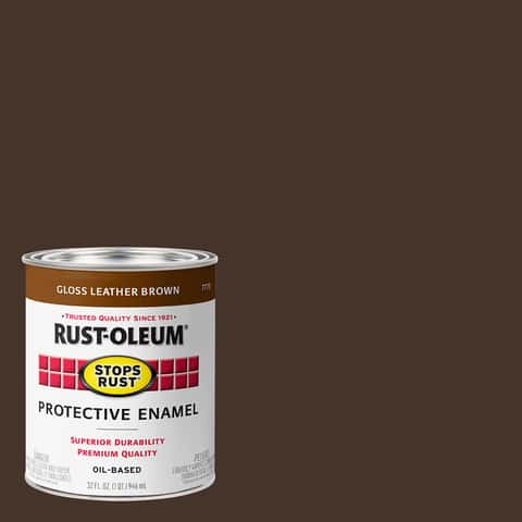 Rust-Oleum Stops Rust Indoor and Outdoor Gloss Leather Brown Oil-Based  Protective Paint 1 qt - Ace Hardware