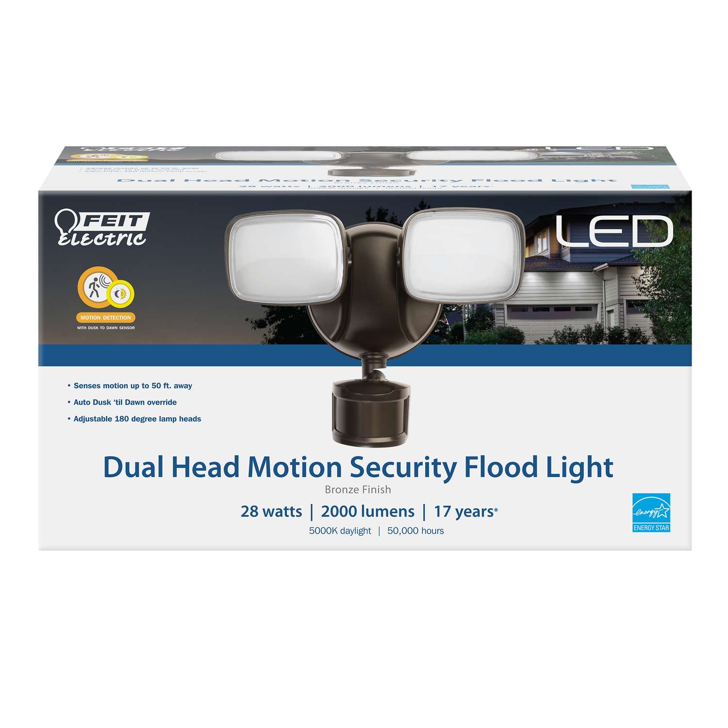 Feit Electric MotionSensing Hardwired LED Bronze Security Floodlight