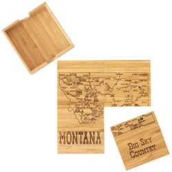 Totally Bamboo Black/Natural Bamboo Coaster Puzzle Set