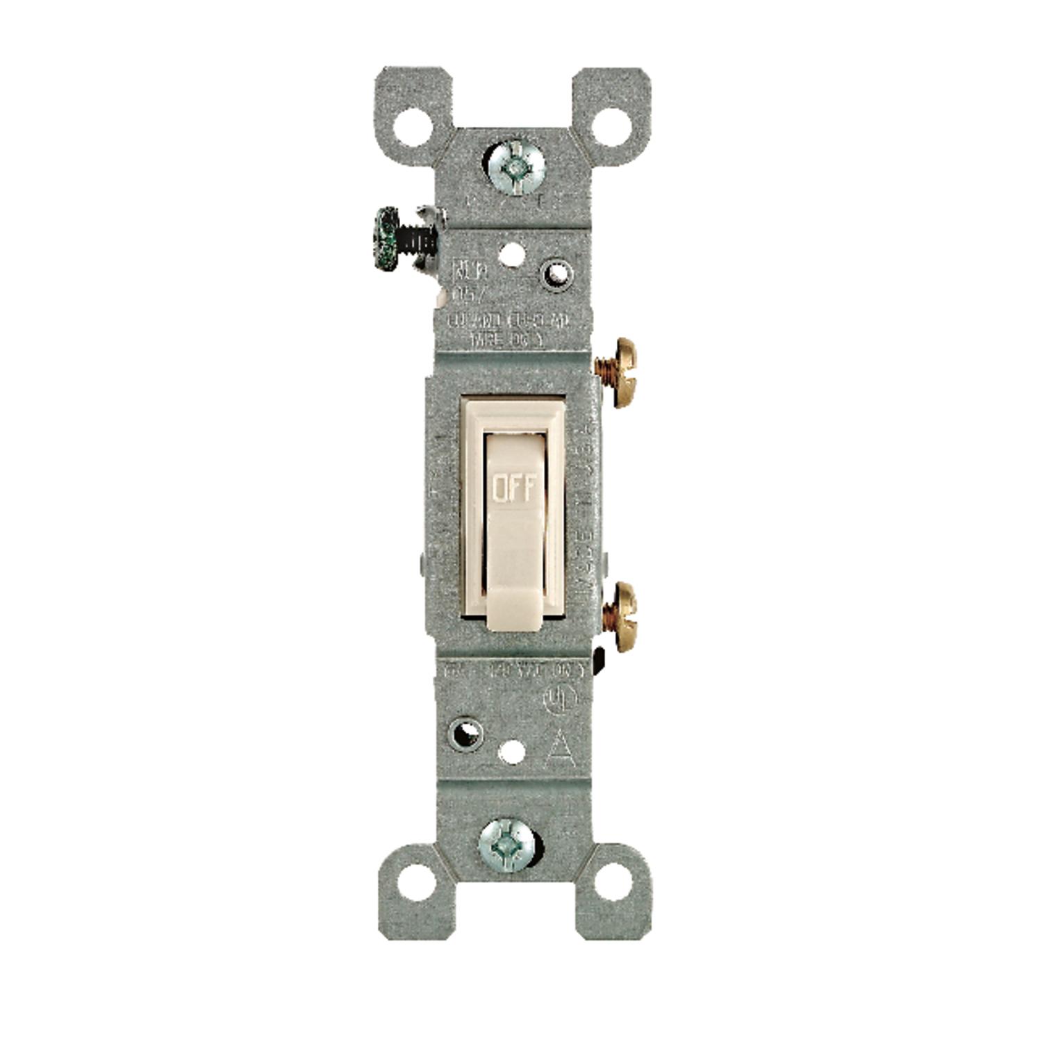 Leviton 15 amps Single Pole Toggle AC Quiet Switch Light Almond 10 pk - 01451-2TM - Electrical Switches  sku 01451-2TM
