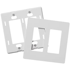 Faith White 2 gang Thermoplastic Decorator Screwless Wall Plate 120 pk