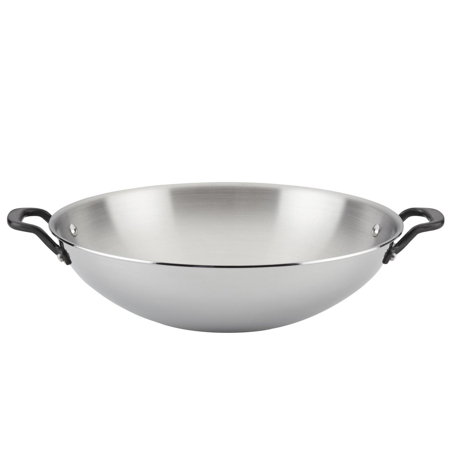 KitchenAid Polished Stainless Steel Wok 15 in. Silver Sansujyuku sansujyuku.com