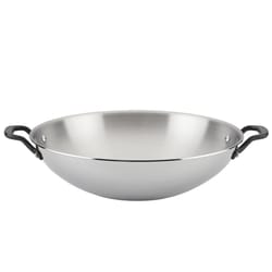 KitchenAid Polished Stainless Steel Wok 15 in. Silver