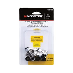 Monster Just Hook It Up Compression RG6 Quad Compression Connector 10 pk